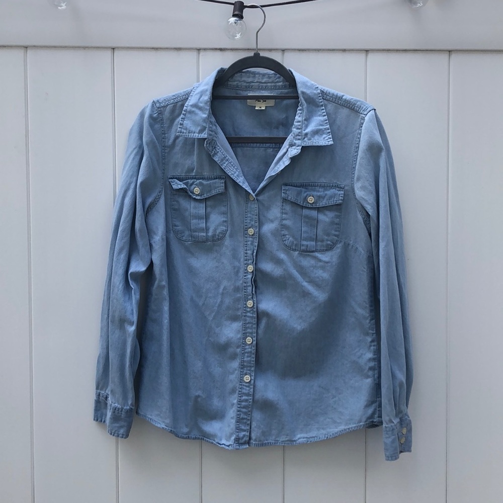 Blue Cotton Button Down